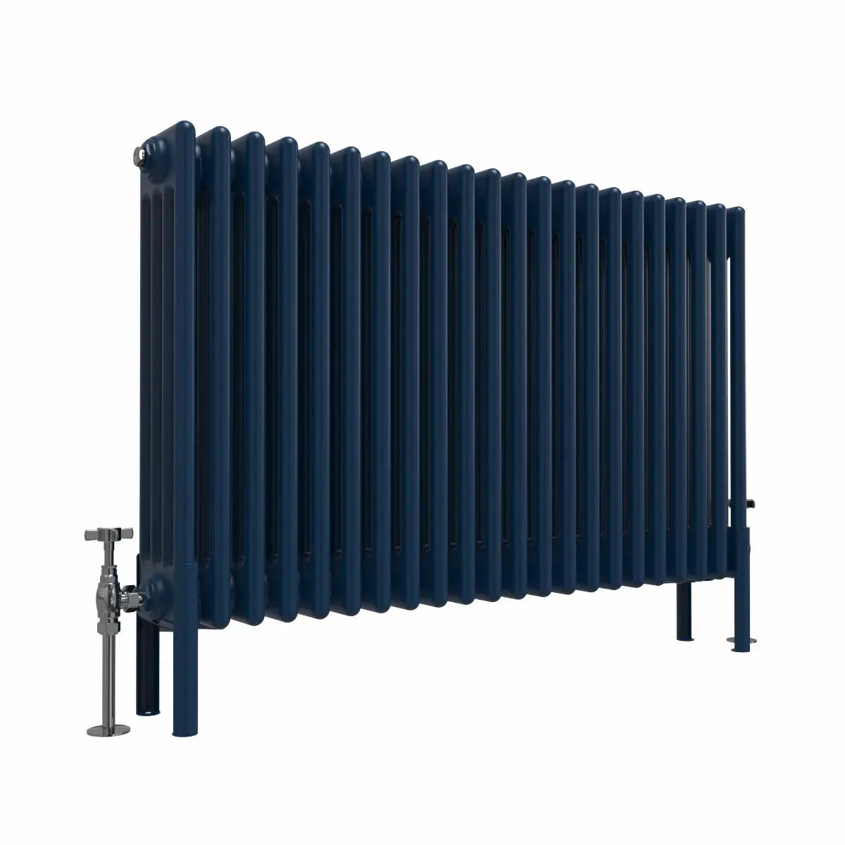 Ferentino - Traditional horizontal column radiator sapphire blue