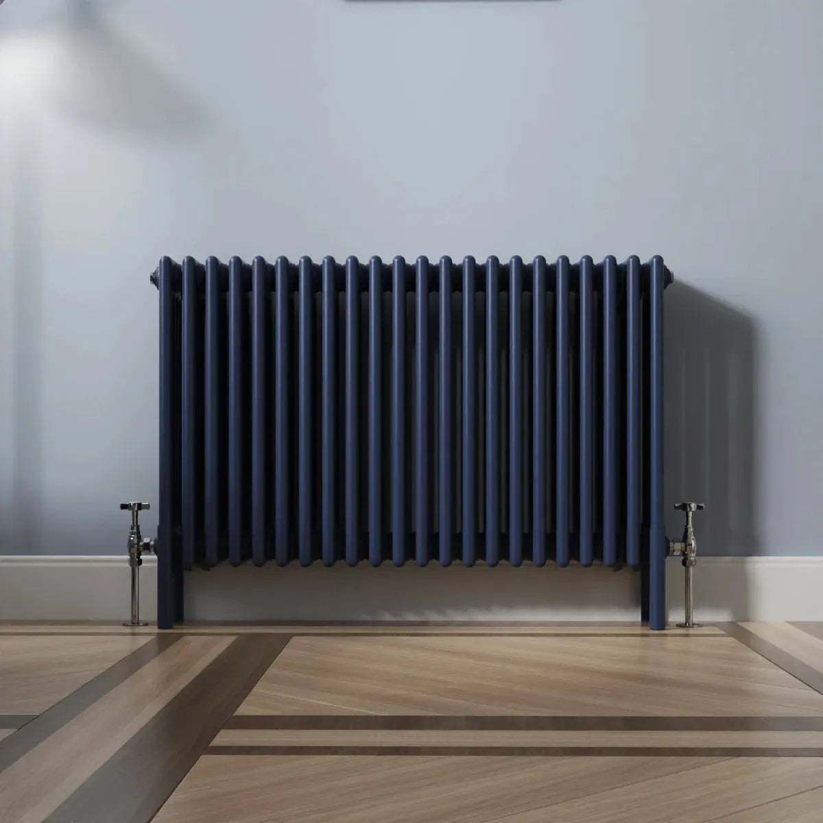 Ferentino - Traditional horizontal column radiator sapphire blue