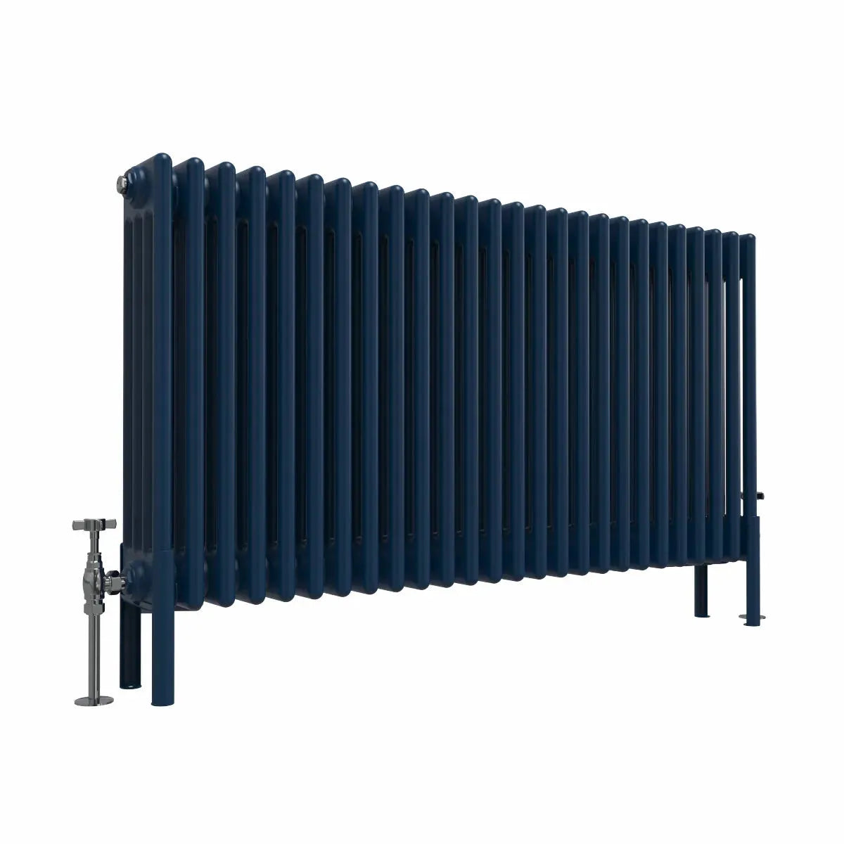 Ferentino - Traditional horizontal column radiator sapphire blue