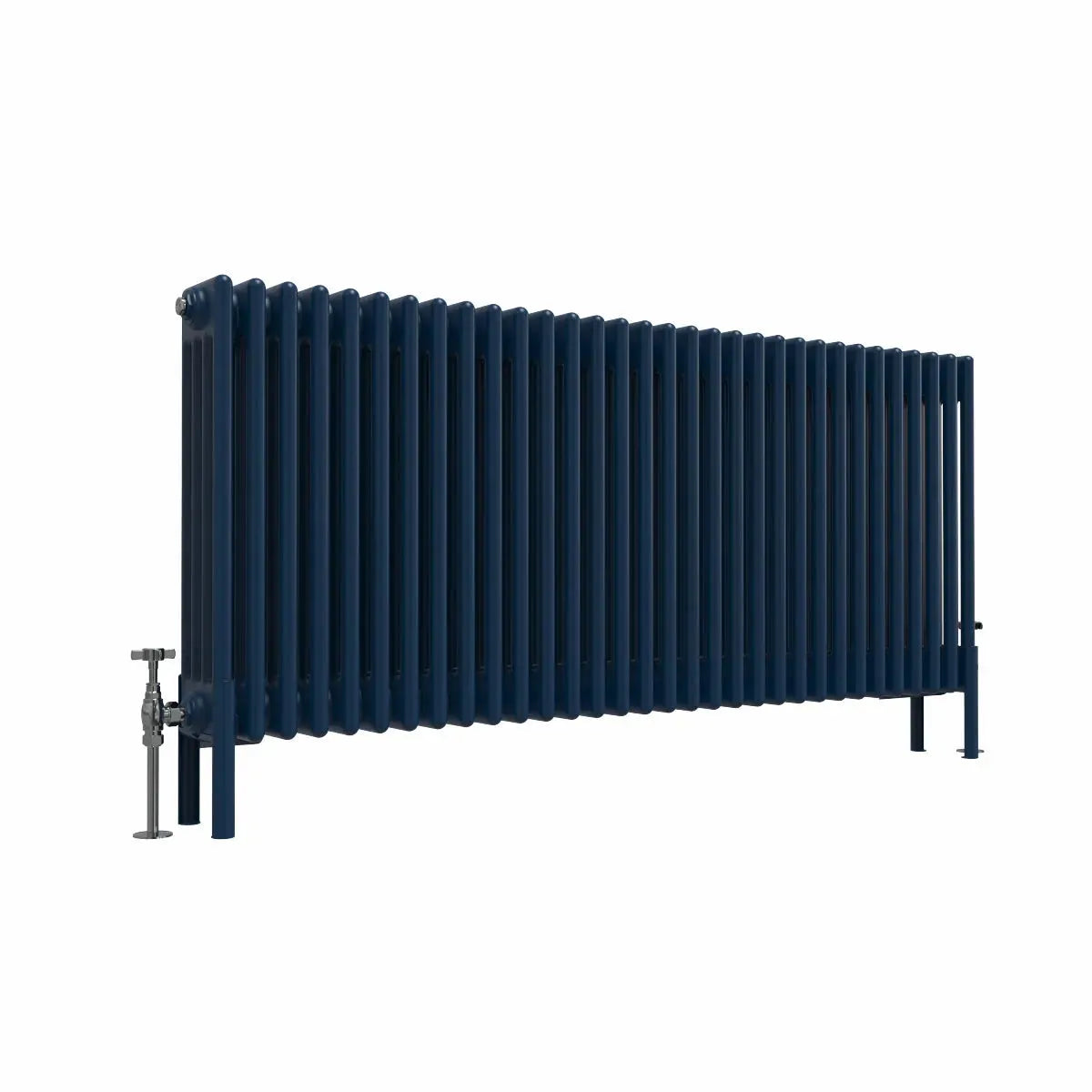 Ferentino - Traditional horizontal column radiator sapphire blue