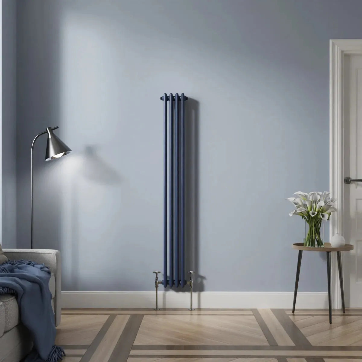 Ferentino - Traditional vertical column radiator sapphire blue