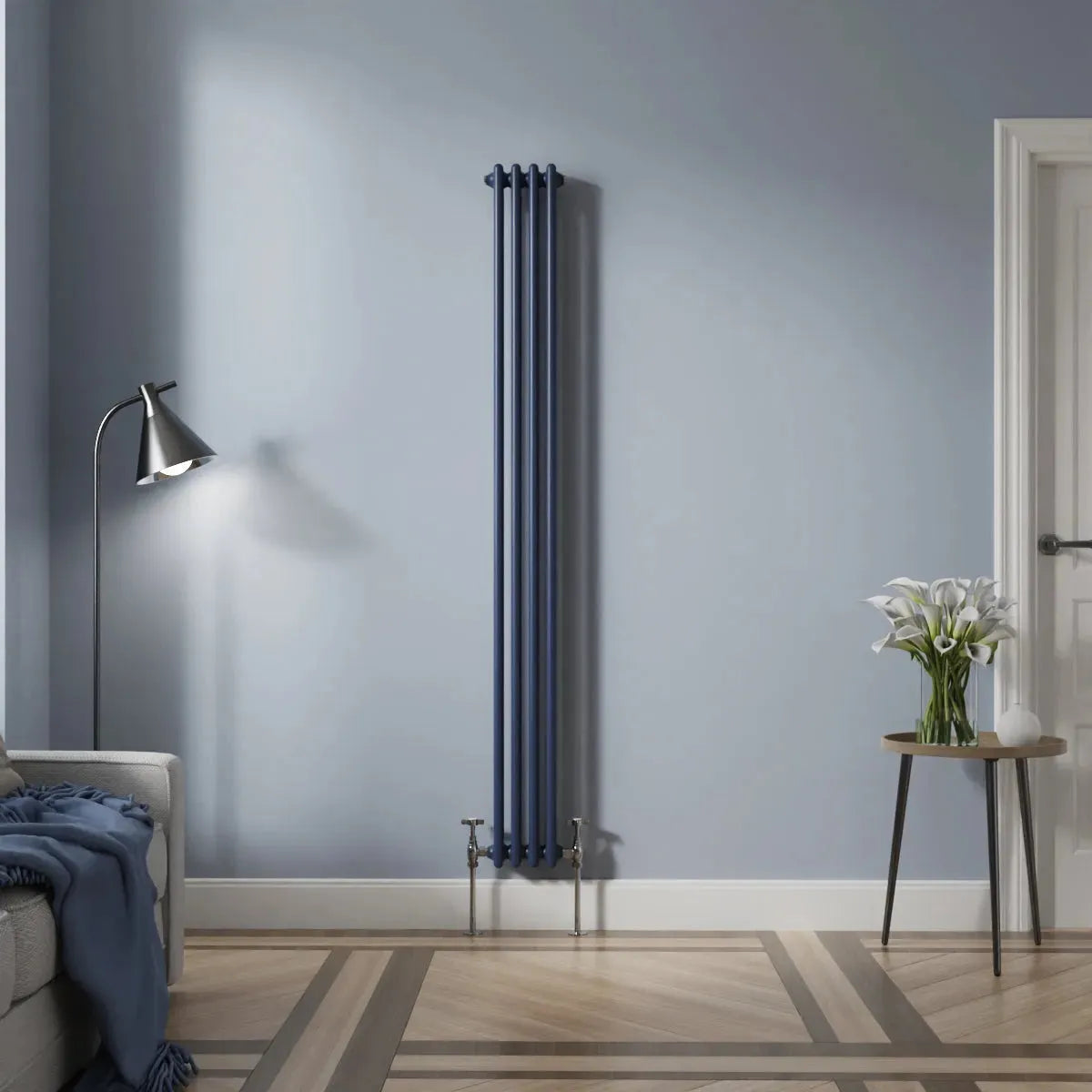 Ferentino - Traditional vertical column radiator sapphire blue