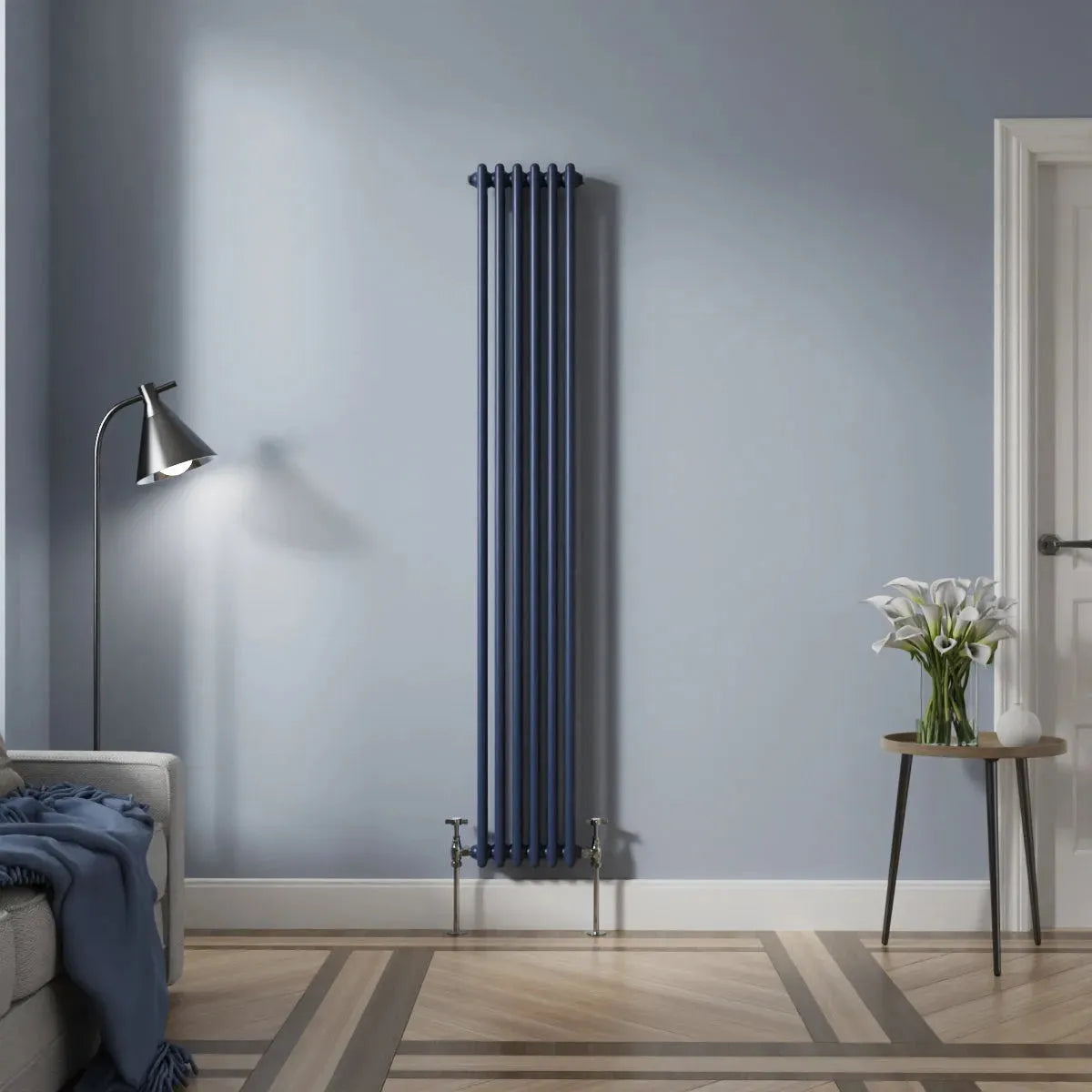 Ferentino - Traditional vertical column radiator sapphire blue