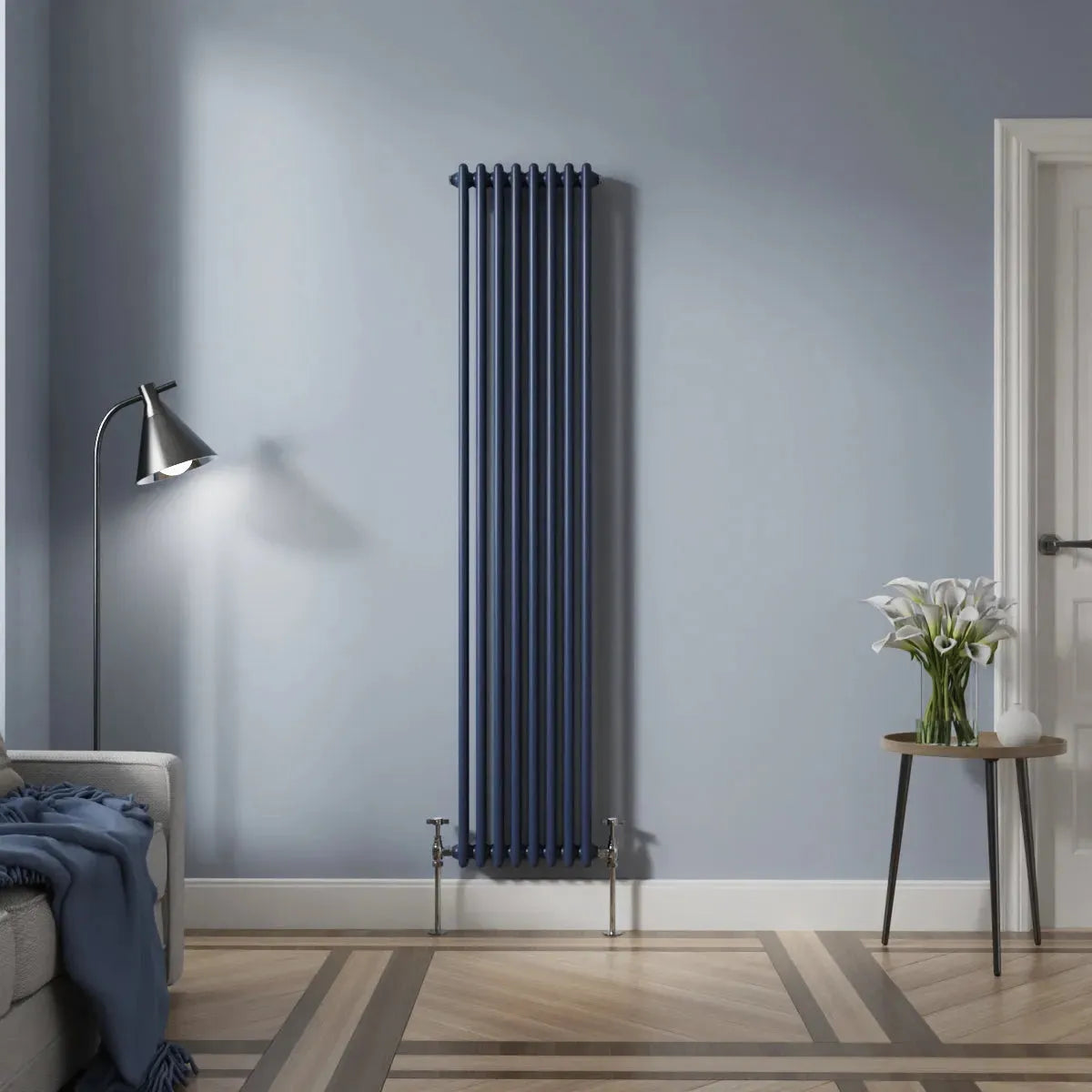 Ferentino - Traditional vertical column radiator sapphire blue