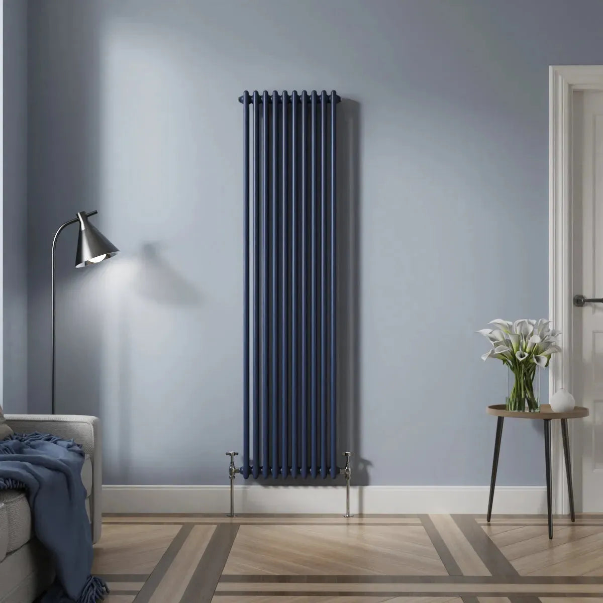 Ferentino - Traditional vertical column radiator sapphire blue