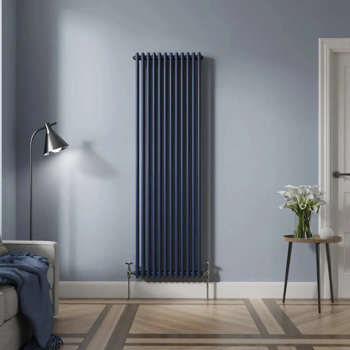 Ferentino - Traditional vertical column radiator sapphire blue