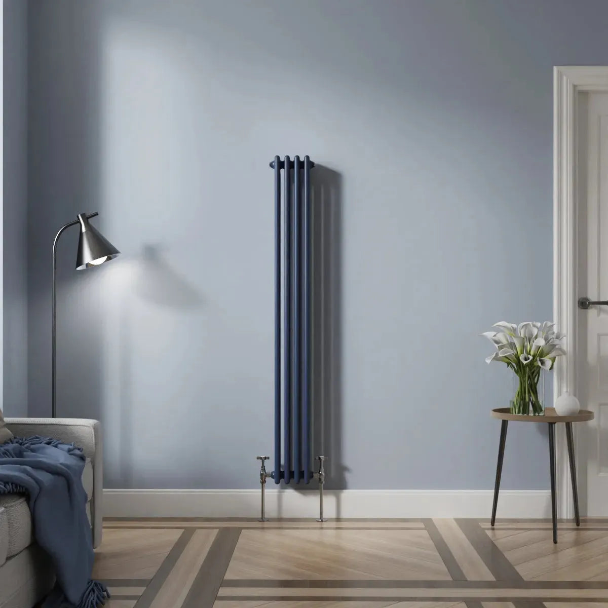 Ferentino - Traditional vertical column radiator sapphire blue