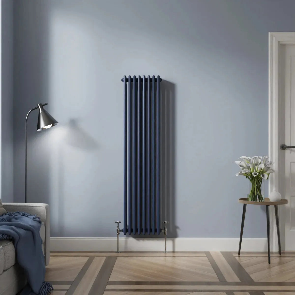 Ferentino - Traditional vertical column radiator sapphire blue