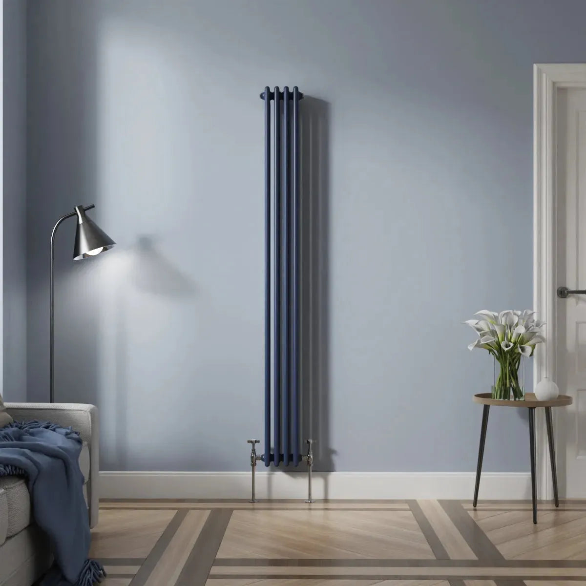 Ferentino - Traditional vertical column radiator sapphire blue