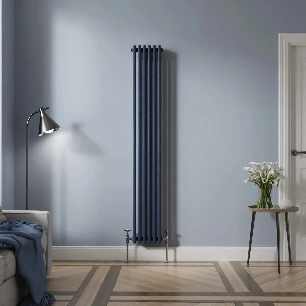 Ferentino - Traditional vertical column radiator sapphire blue