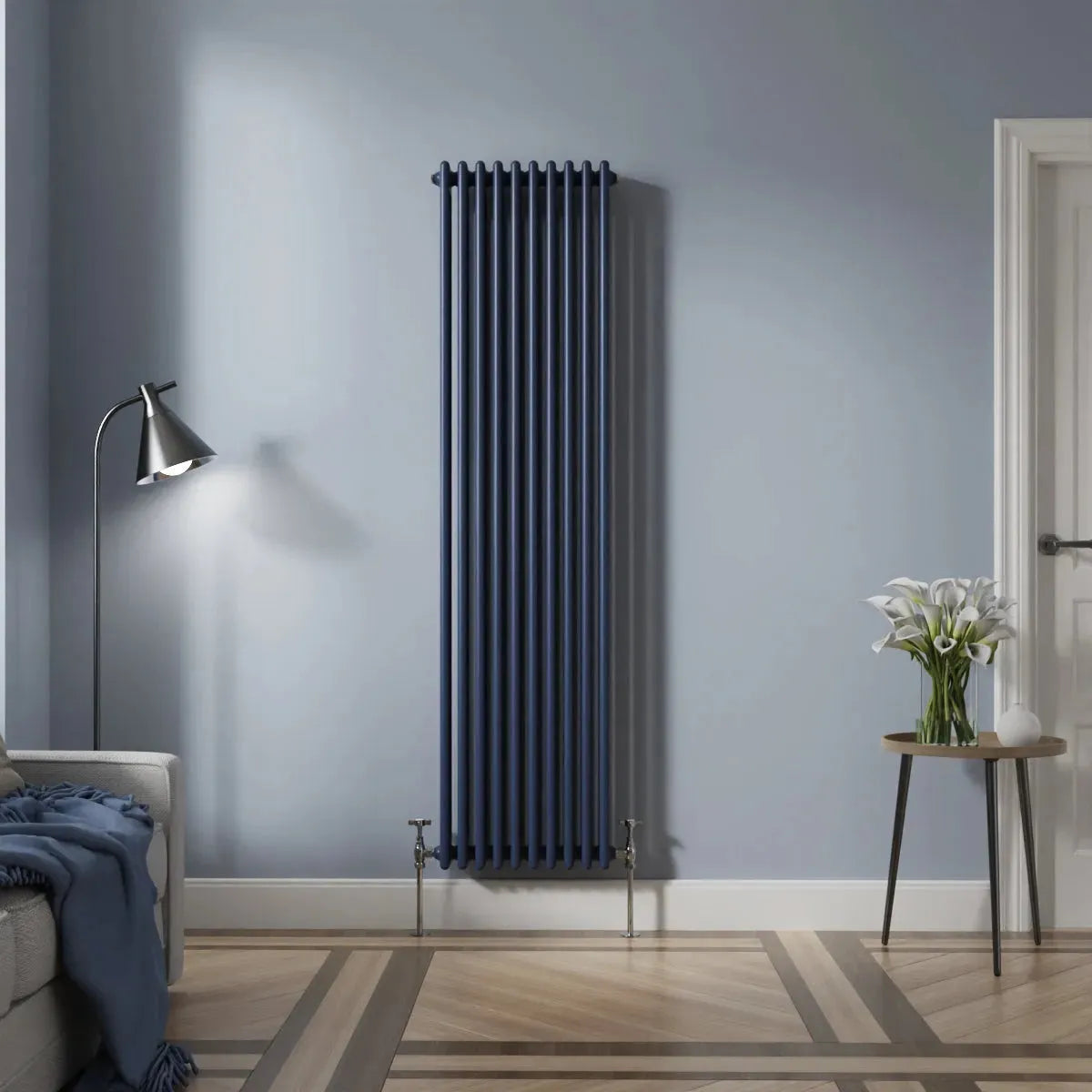 Ferentino - Traditional vertical column radiator sapphire blue