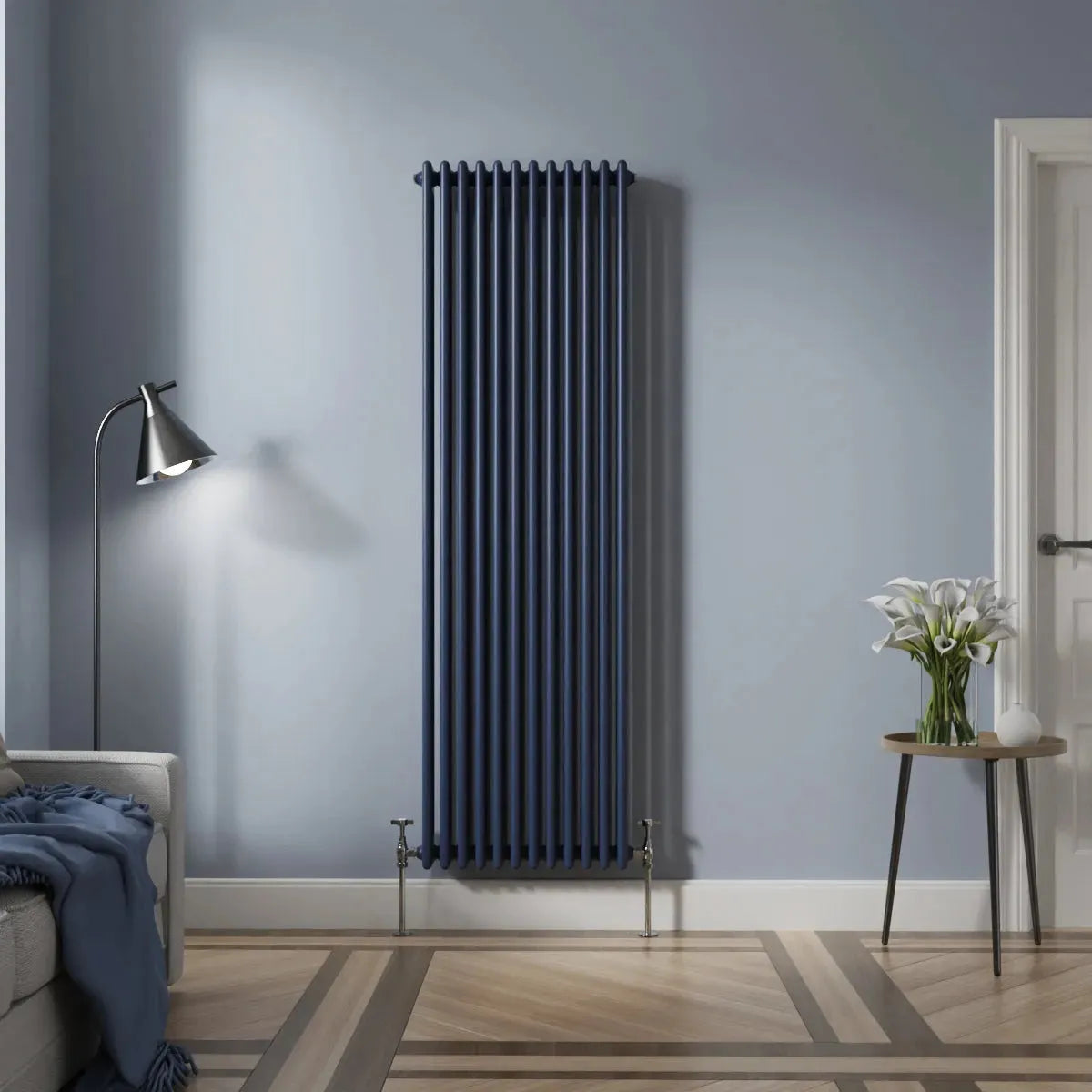 Ferentino - Traditional vertical column radiator sapphire blue