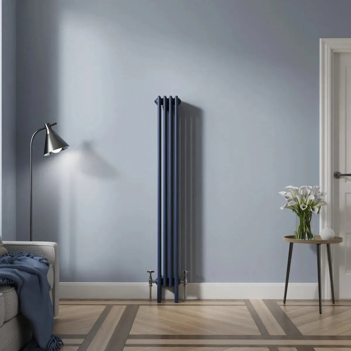 Ferentino - Traditional vertical column radiator sapphire blue