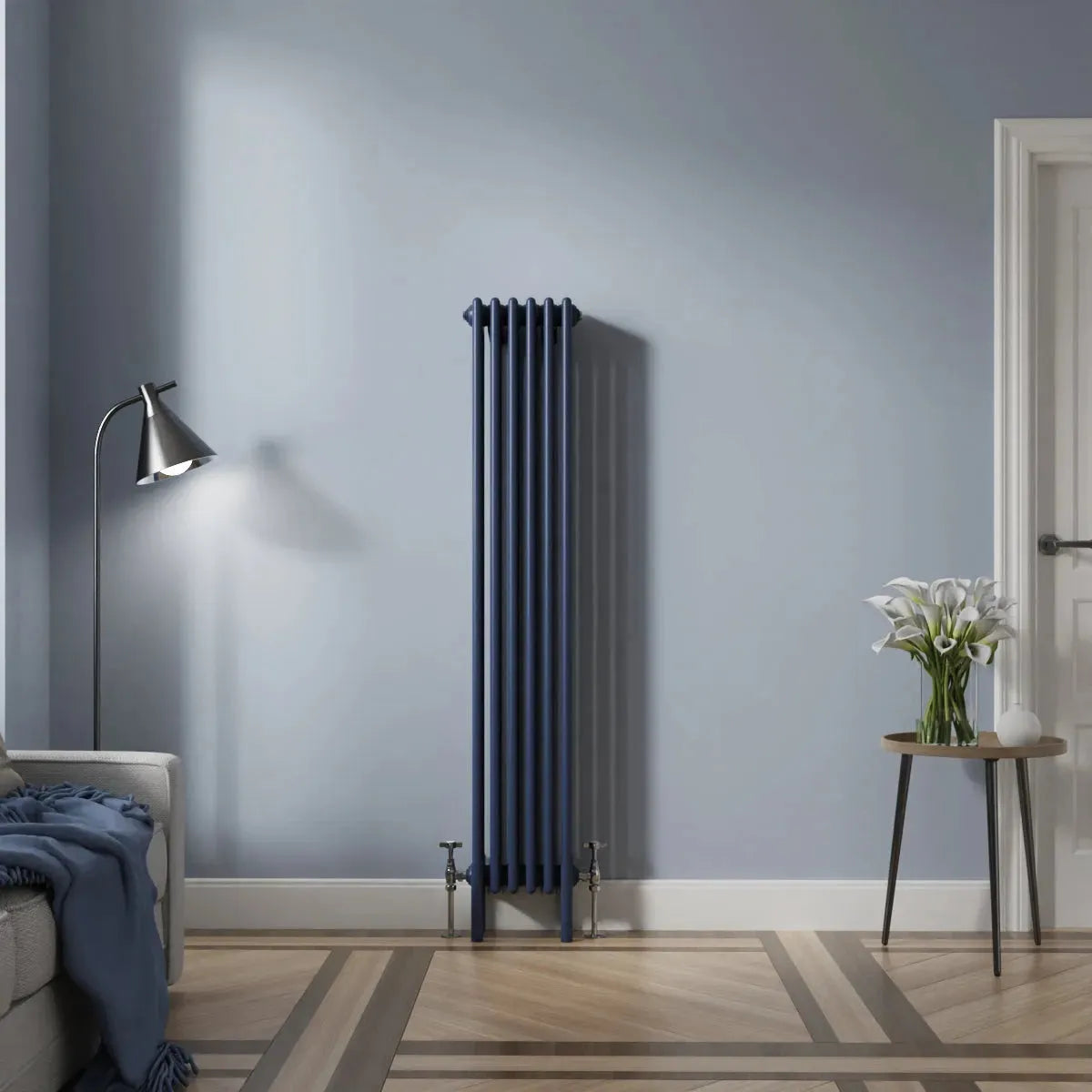 Ferentino - Traditional vertical column radiator sapphire blue