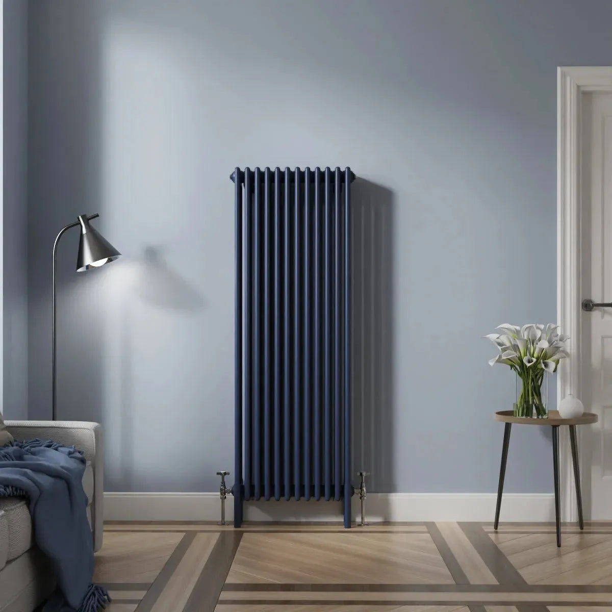 Ferentino - Traditional vertical column radiator sapphire blue