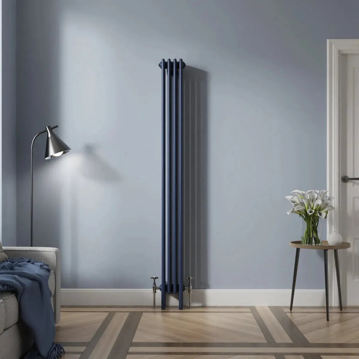 Ferentino - Traditional vertical column radiator sapphire blue