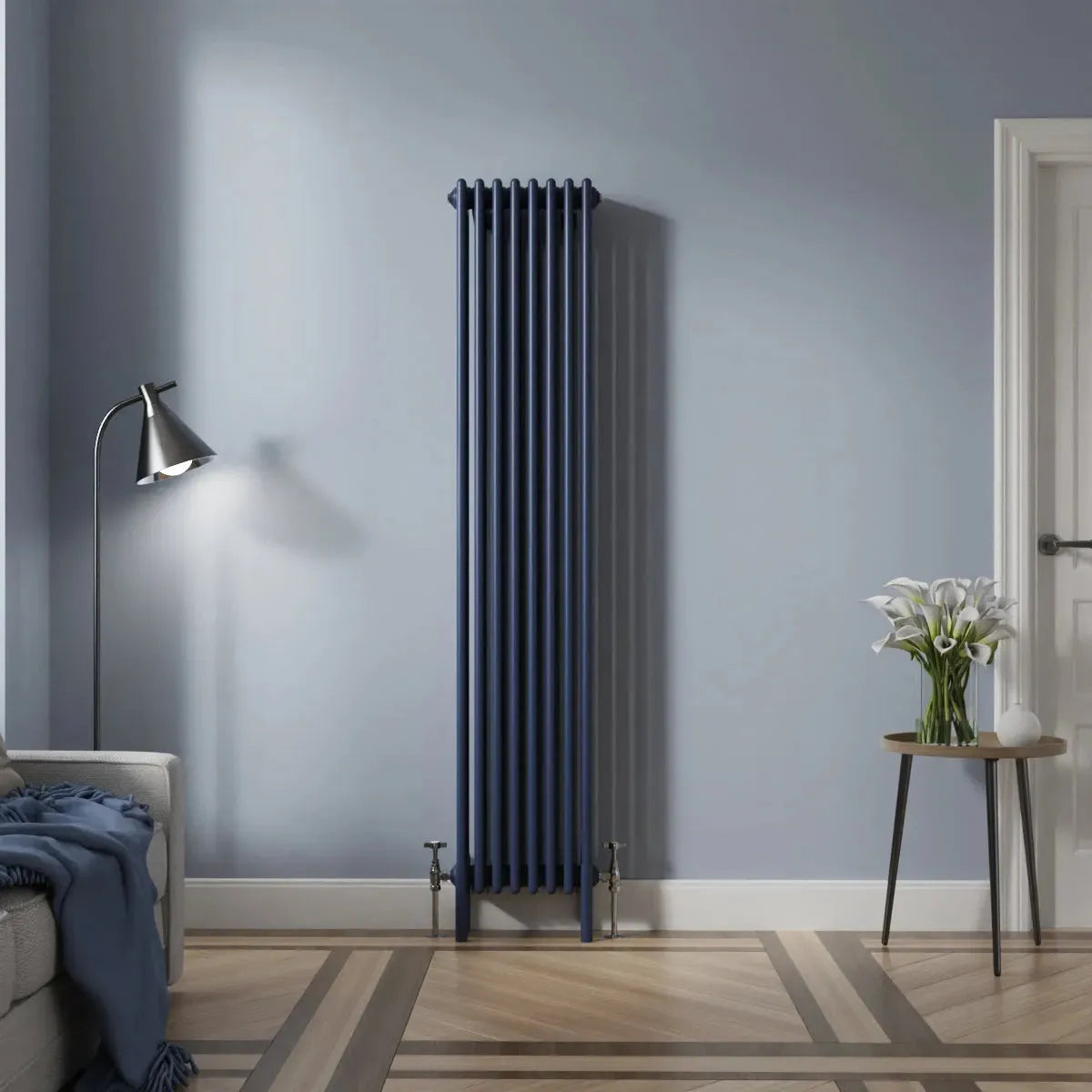 Ferentino - Traditional vertical column radiator sapphire blue