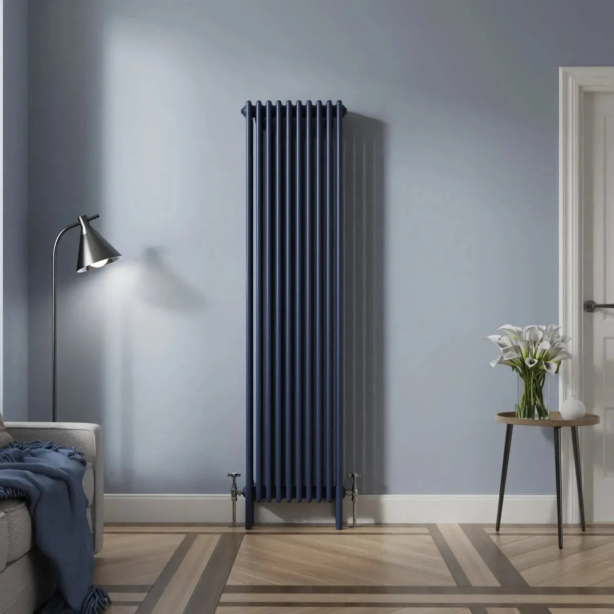 Ferentino - Traditional vertical column radiator sapphire blue