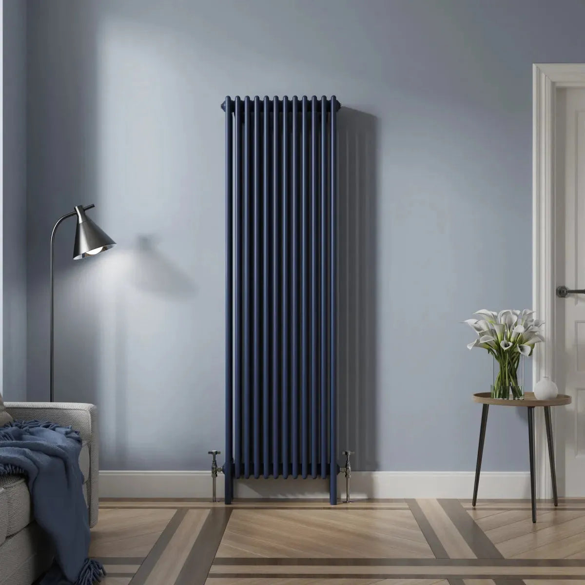 Ferentino - Traditional vertical column radiator sapphire blue