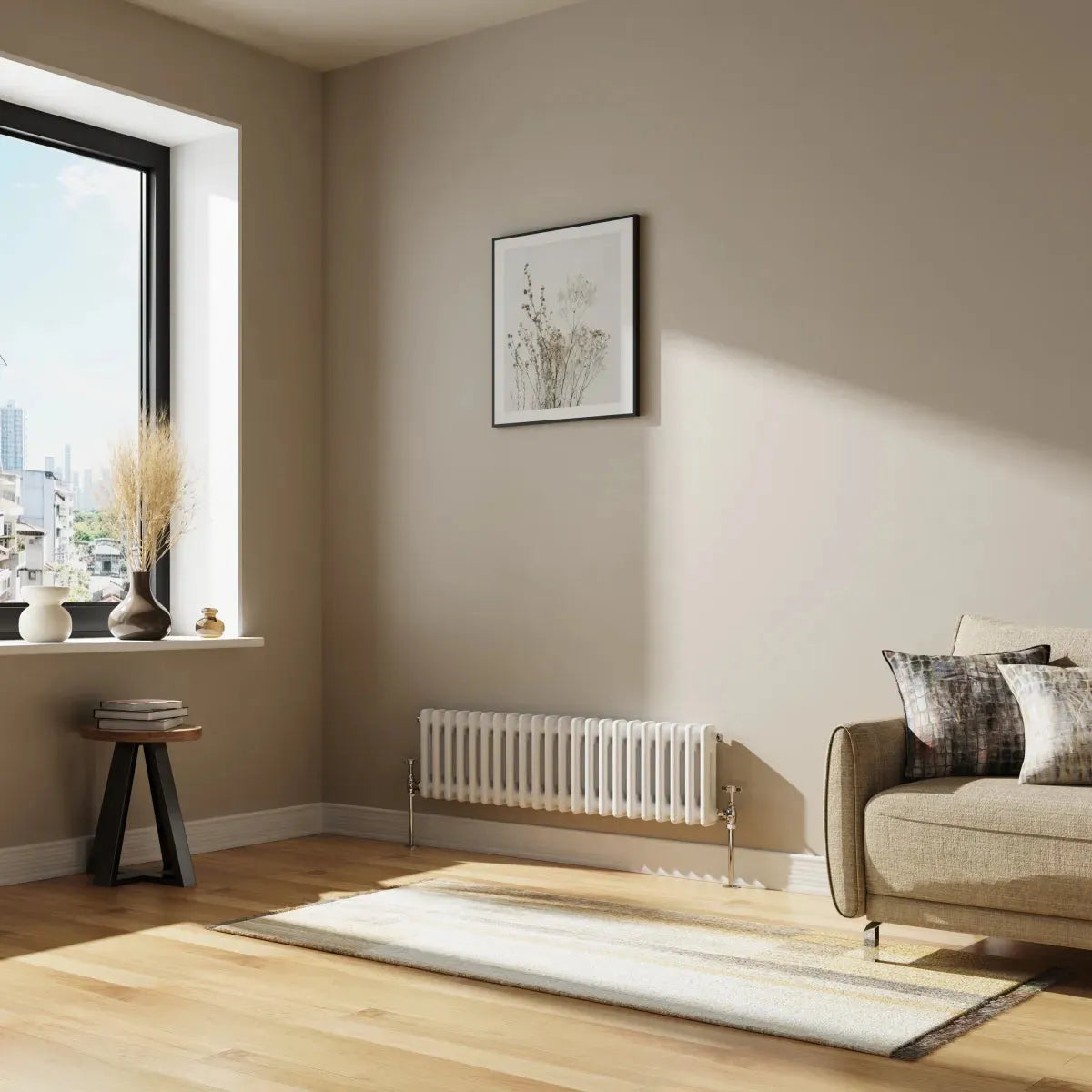 Ferentino - Traditional horizontal column radiator white