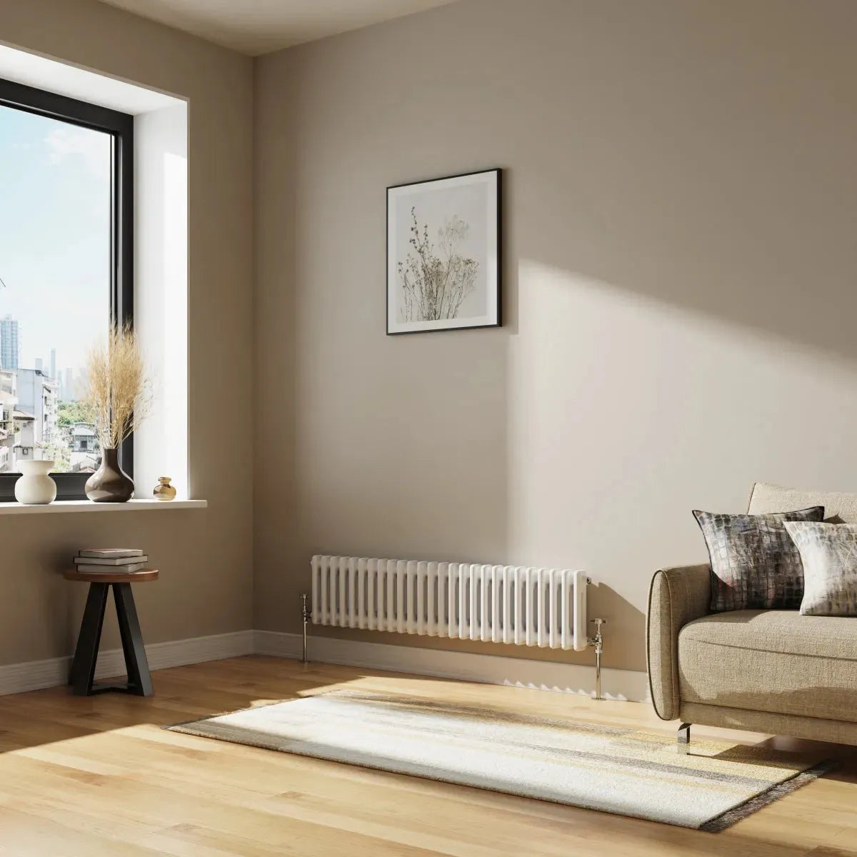 Ferentino - Traditional horizontal column radiator white