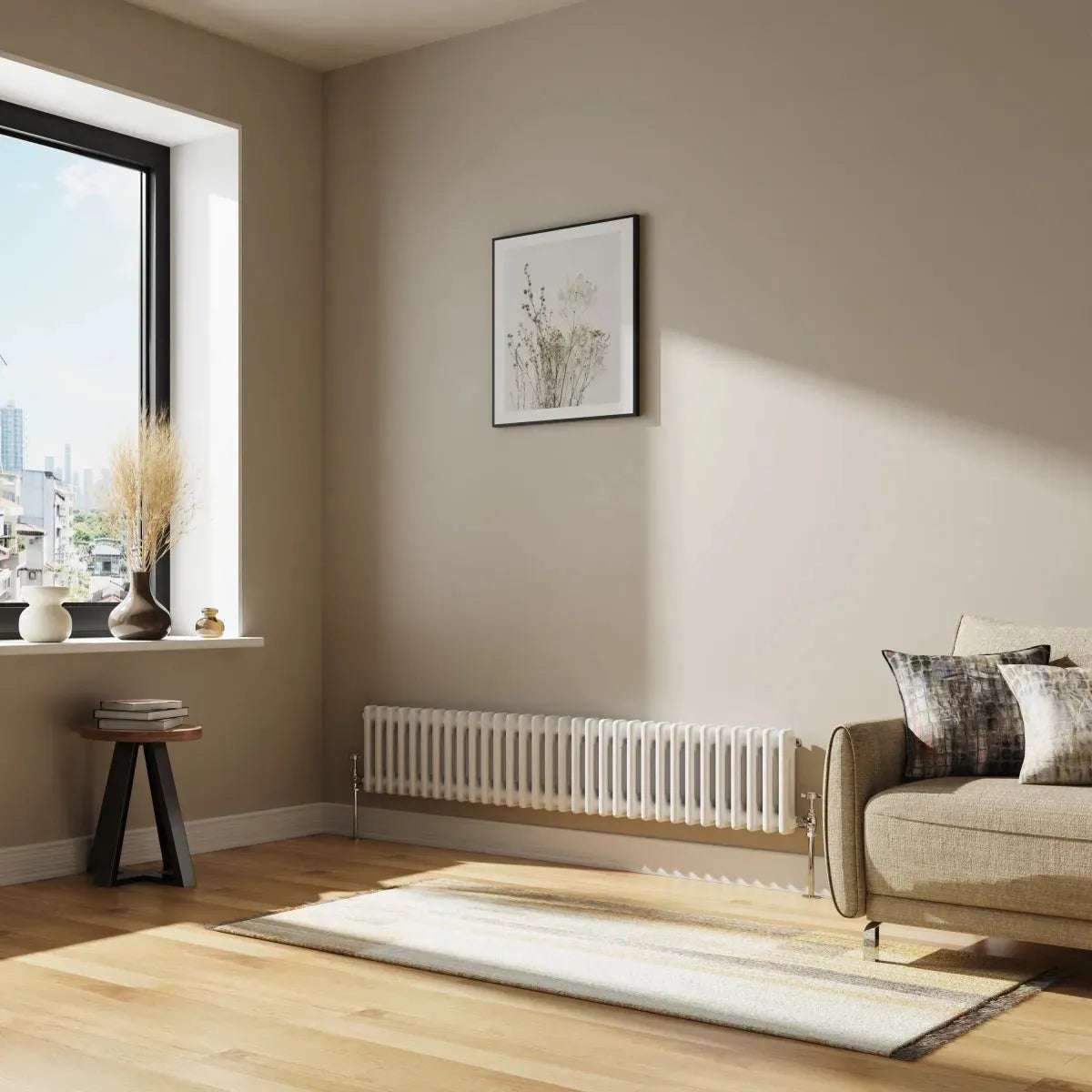 Ferentino - Traditional horizontal column radiator white