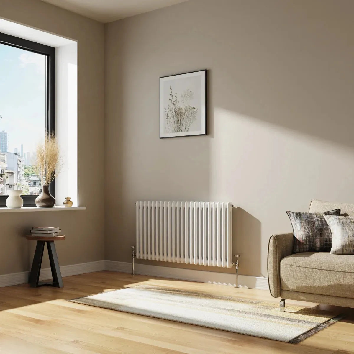 Ferentino - Traditional horizontal column radiator white