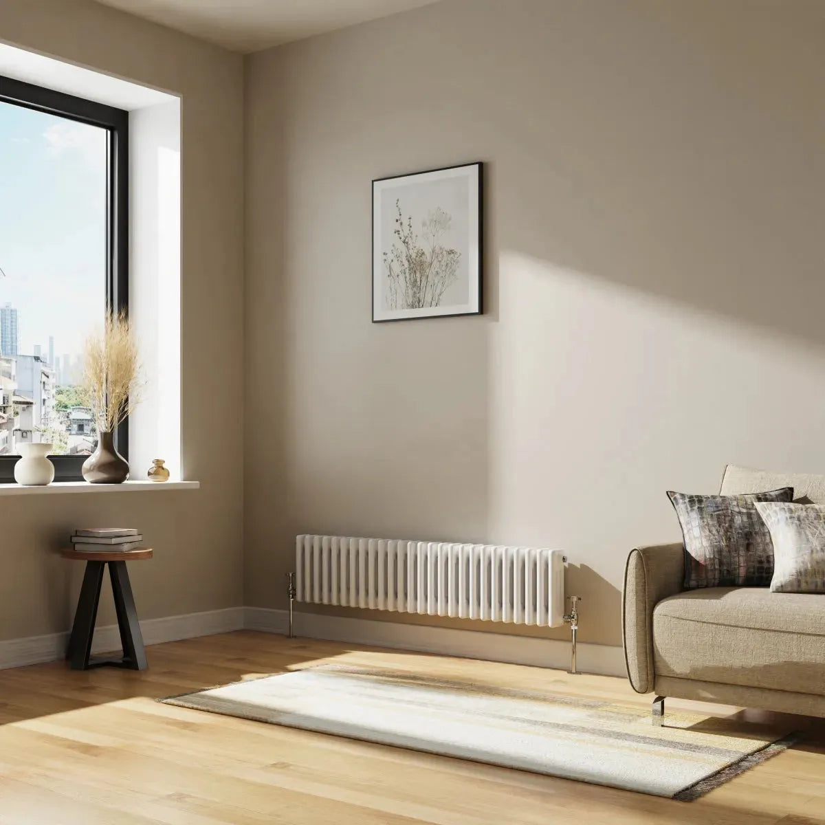 Ferentino - Traditional horizontal column radiator white