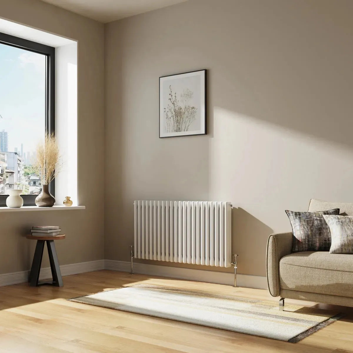 Ferentino - Traditional horizontal column radiator white