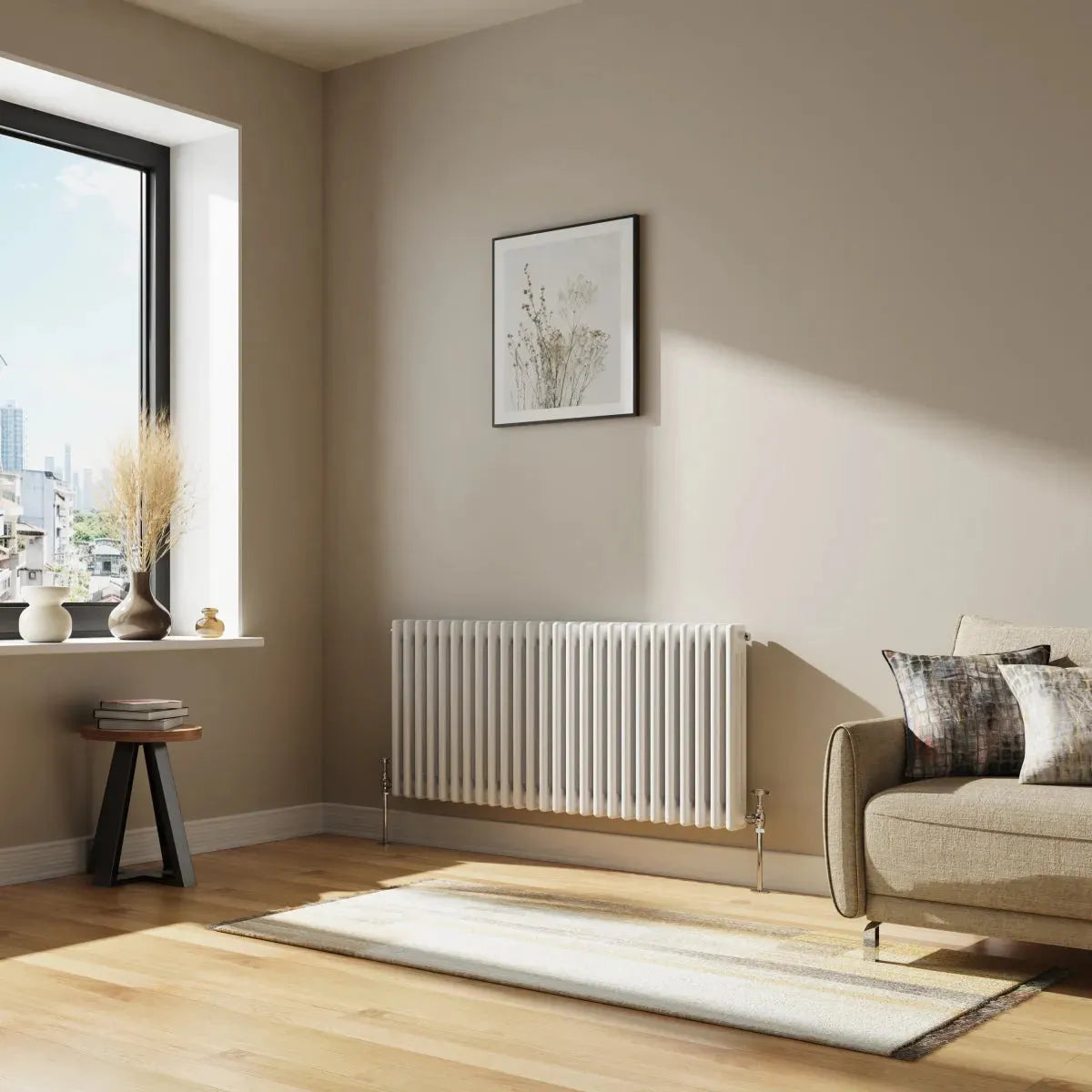 Ferentino - Traditional horizontal column radiator white