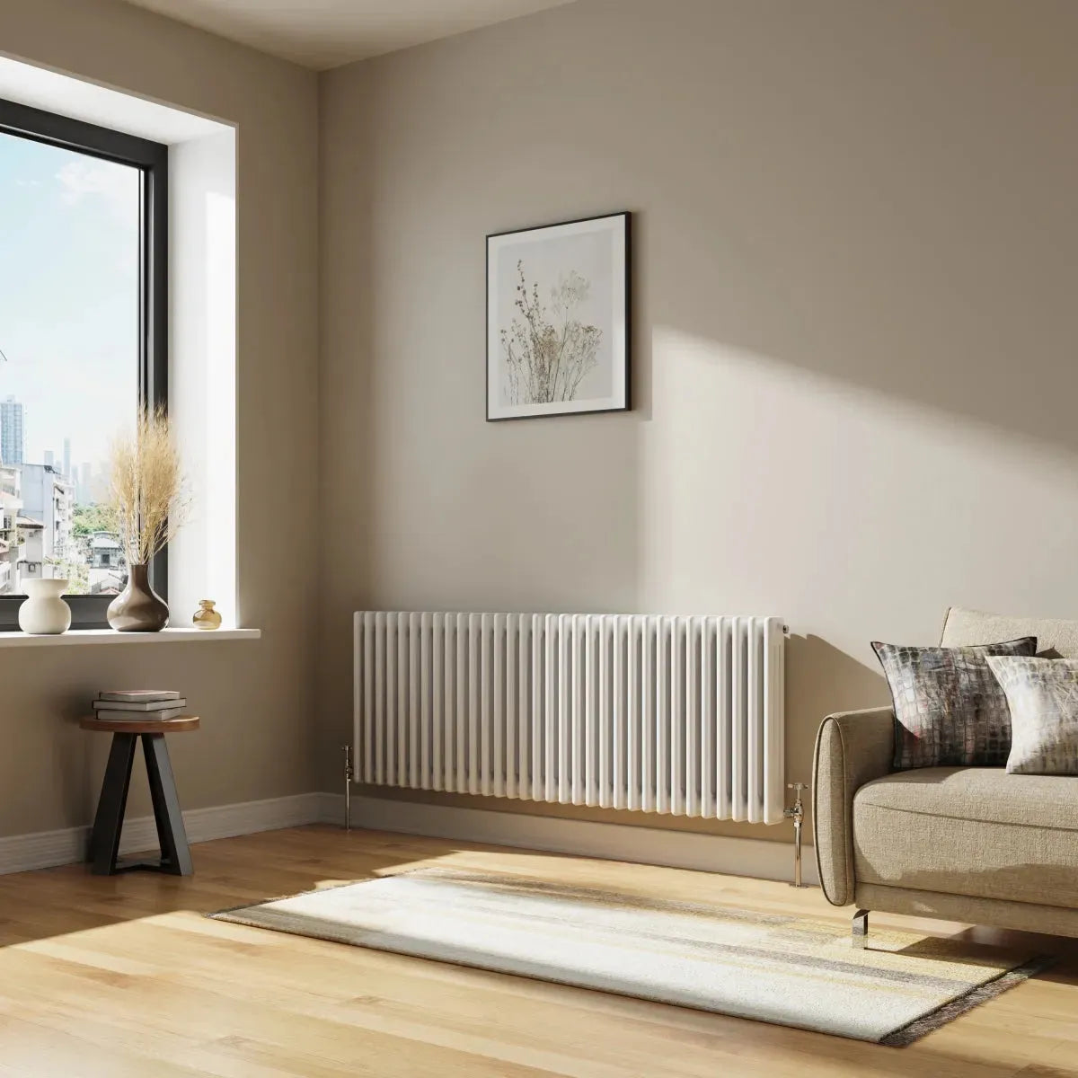 Ferentino - Traditional horizontal column radiator white