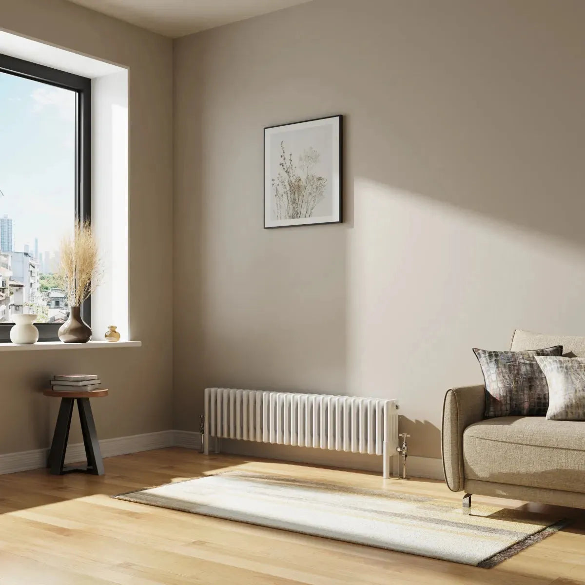 Ferentino - Traditional horizontal column radiator white