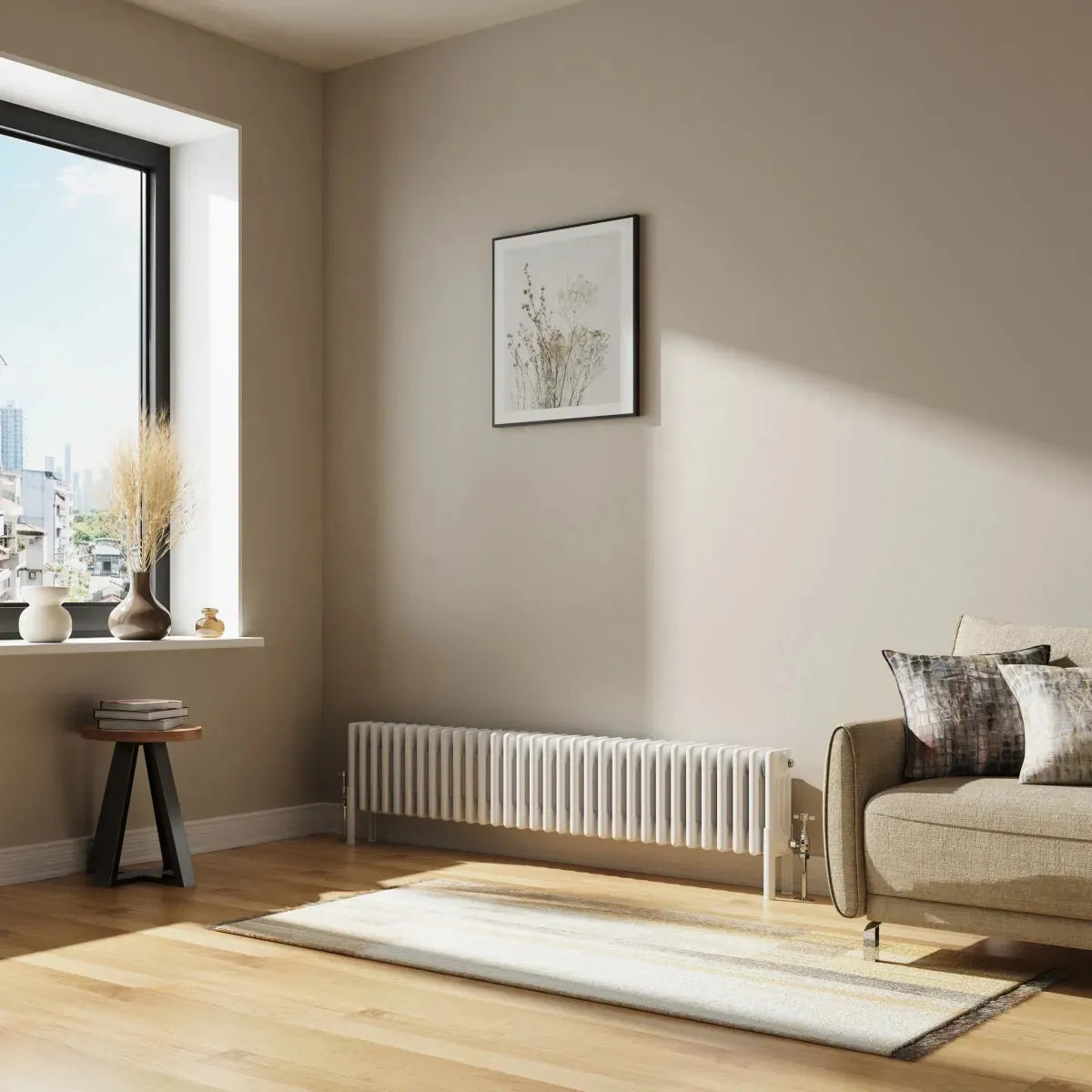 Ferentino - Traditional horizontal column radiator white