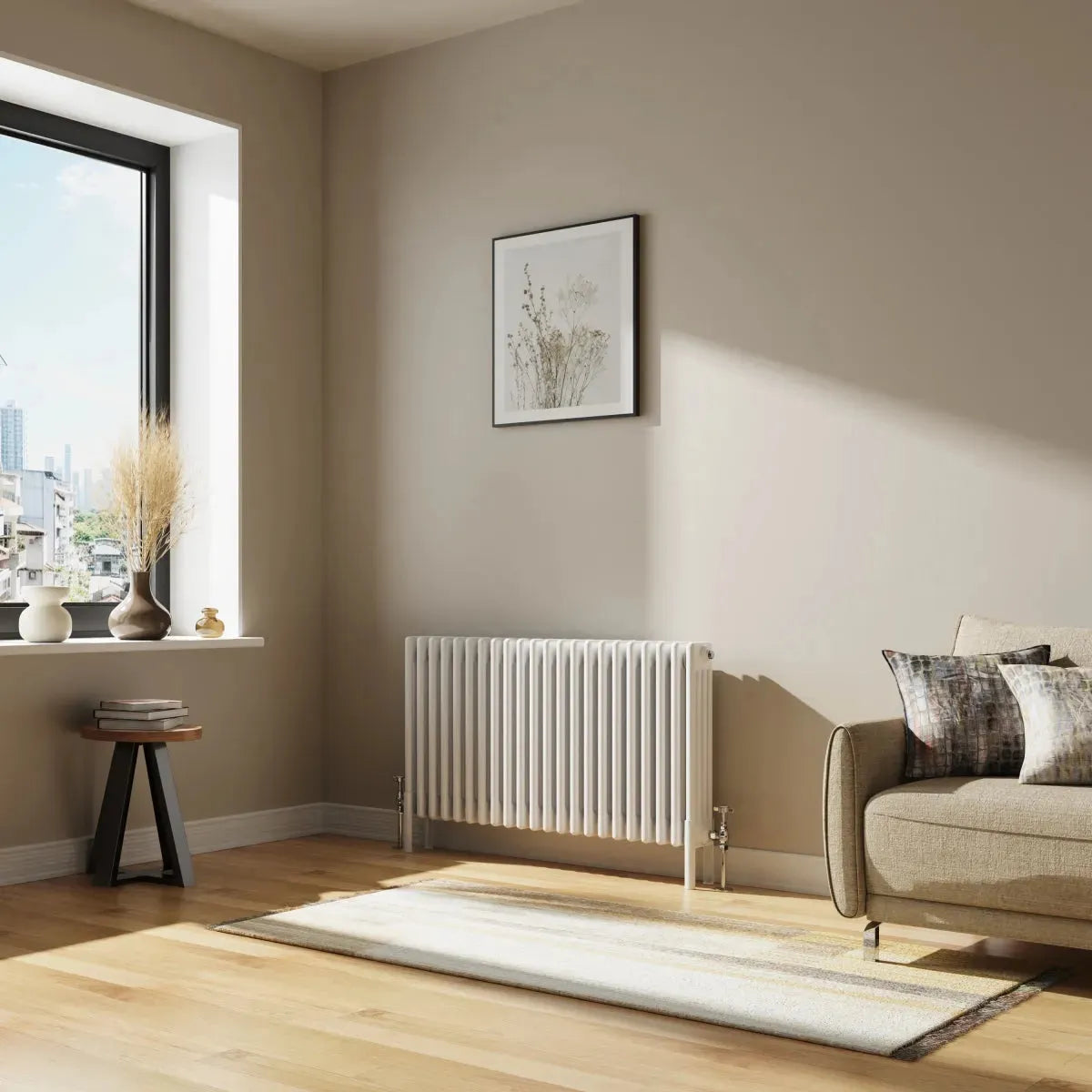 Ferentino - Traditional horizontal column radiator white