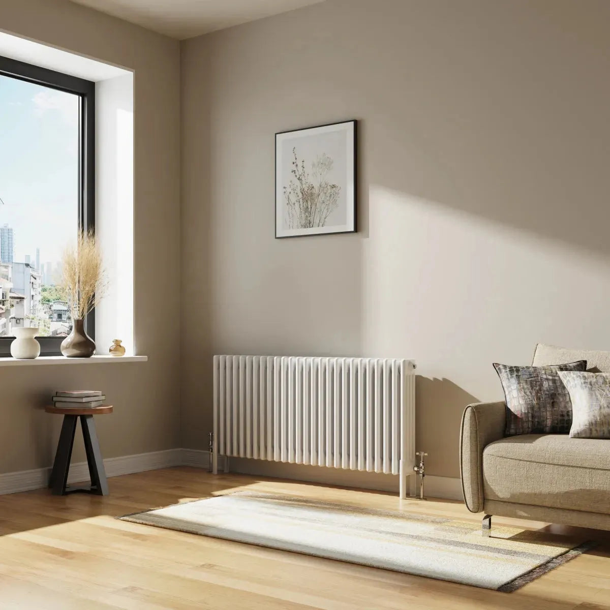 Ferentino - Traditional horizontal column radiator white