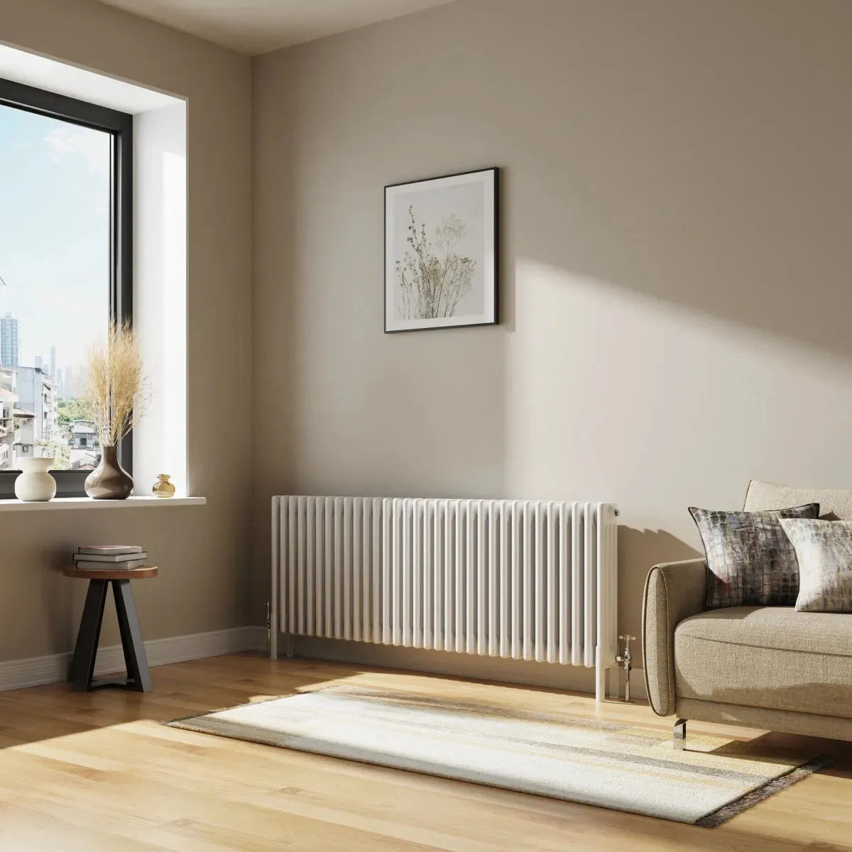 Ferentino - Traditional horizontal column radiator white