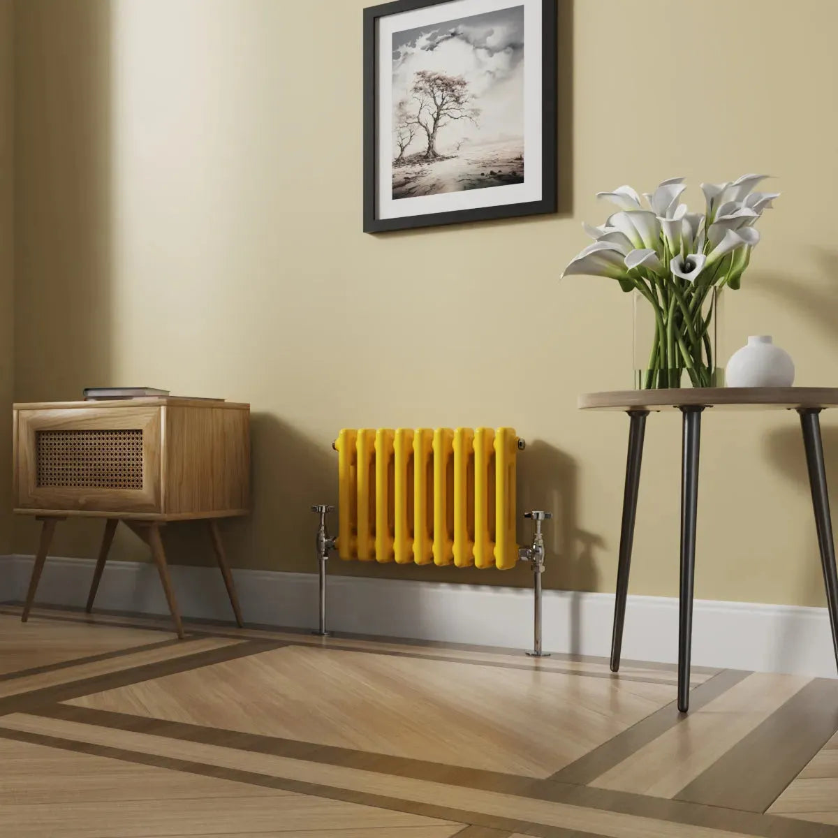 Ferentino - Traditional horizontal column radiator zinc yellow