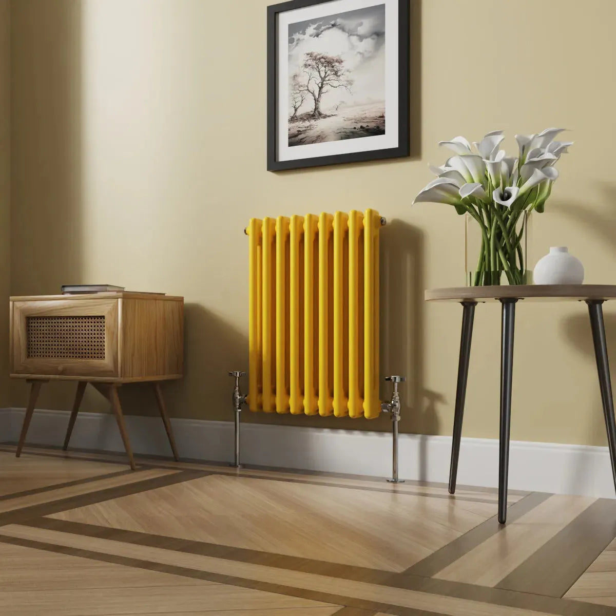 Ferentino - Traditional horizontal column radiator zinc yellow