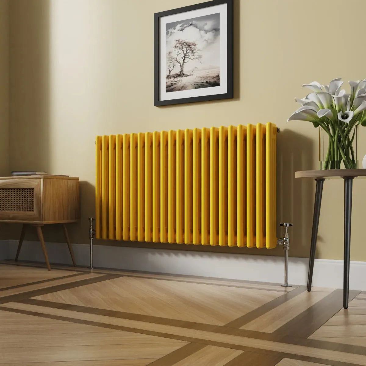 Ferentino - Traditional horizontal column radiator zinc yellow