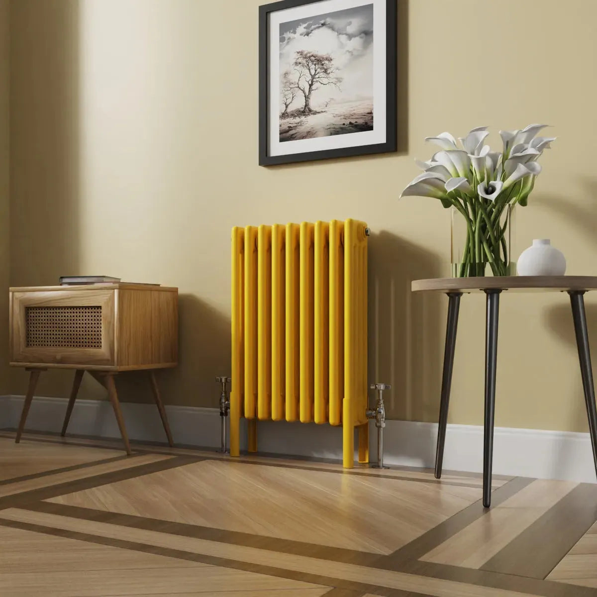 Ferentino - Traditional horizontal column radiator zinc yellow