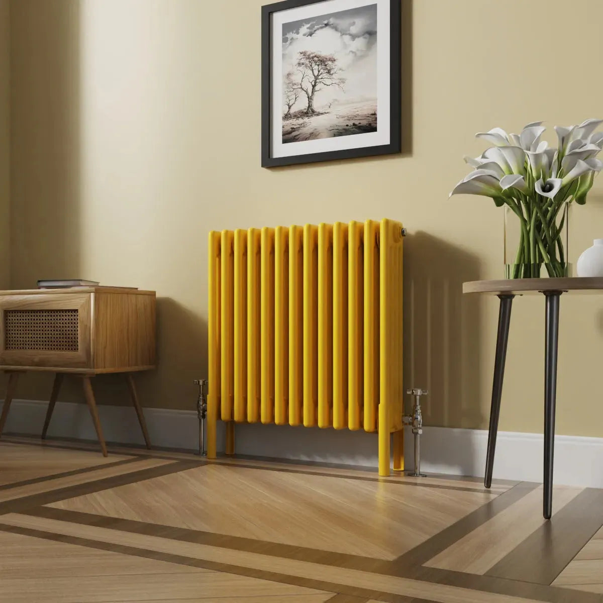 Ferentino - Traditional horizontal column radiator zinc yellow