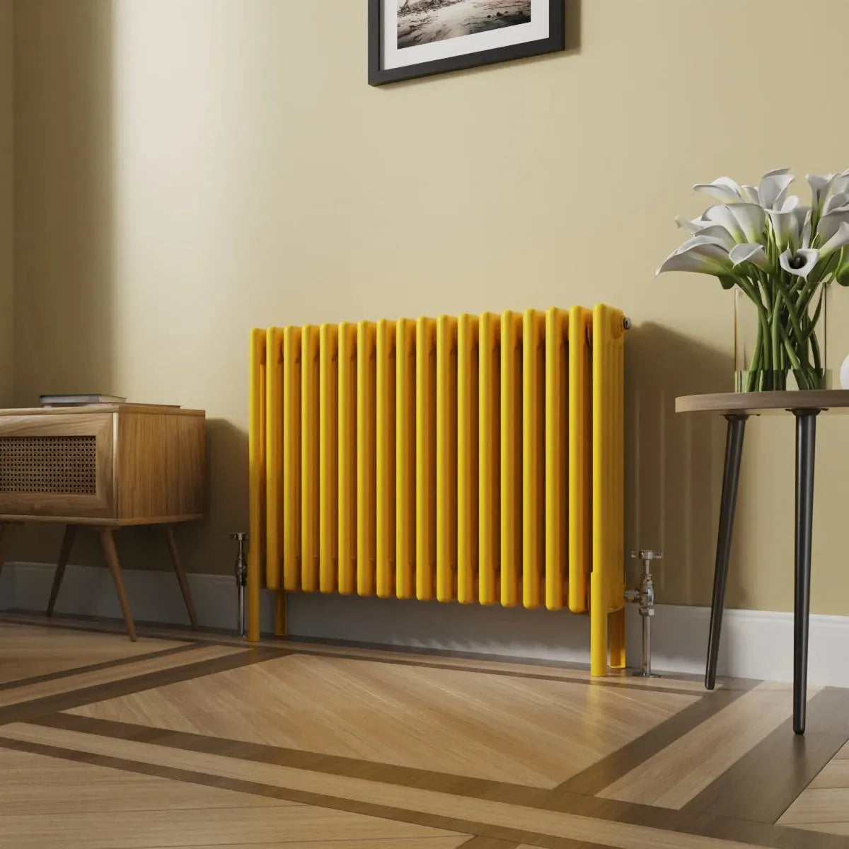 Ferentino - Traditional horizontal column radiator zinc yellow