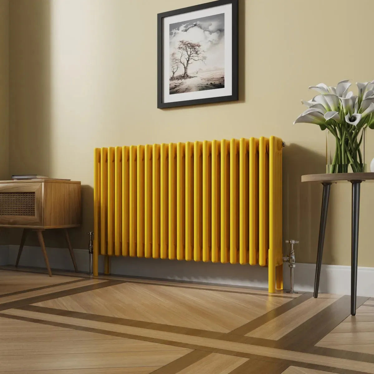 Ferentino - Traditional horizontal column radiator zinc yellow