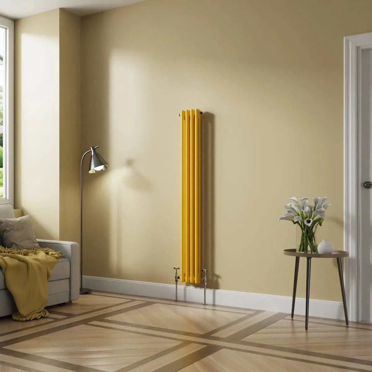 Ferentino - Traditional vertical column radiator zinc yellow