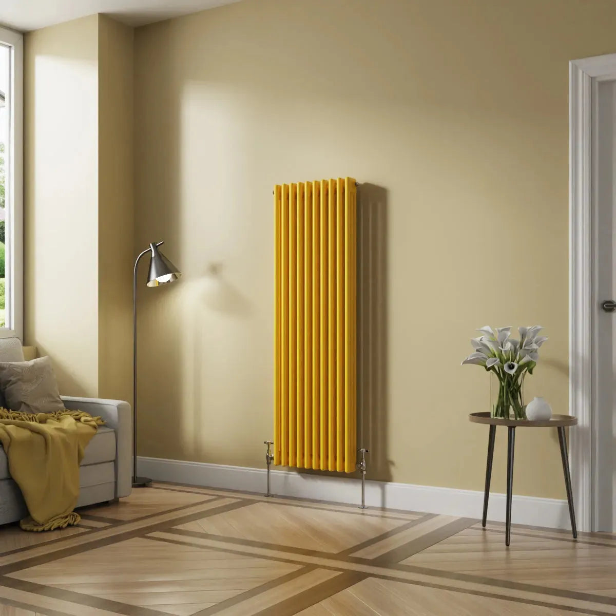 Ferentino - Traditional vertical column radiator zinc yellow