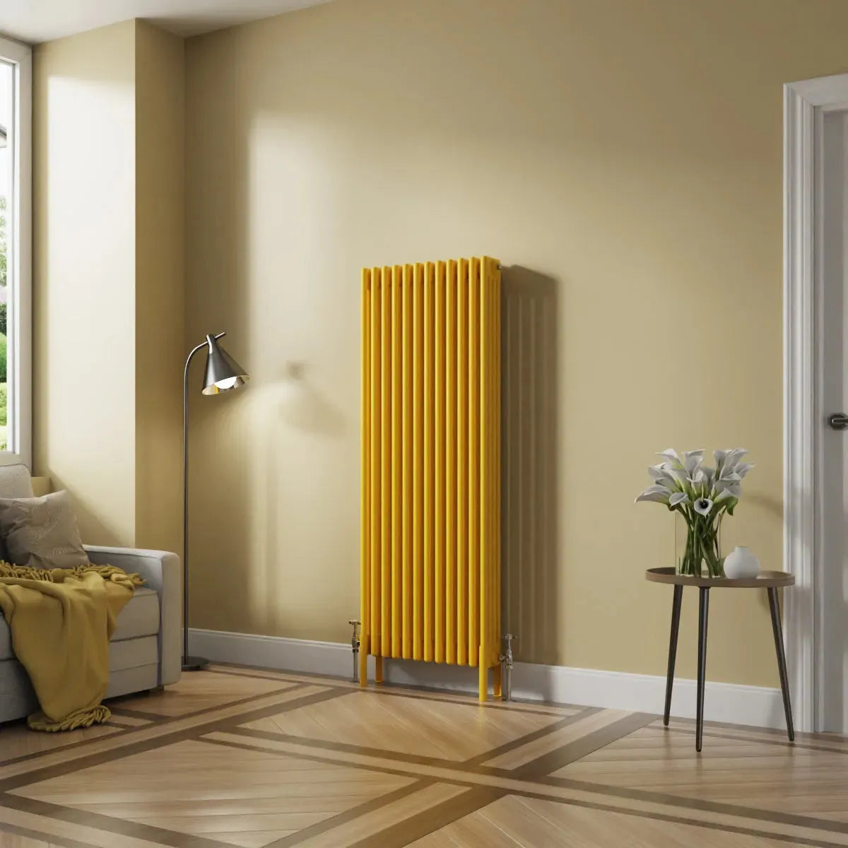 Ferentino - Traditional vertical column radiator zinc yellow