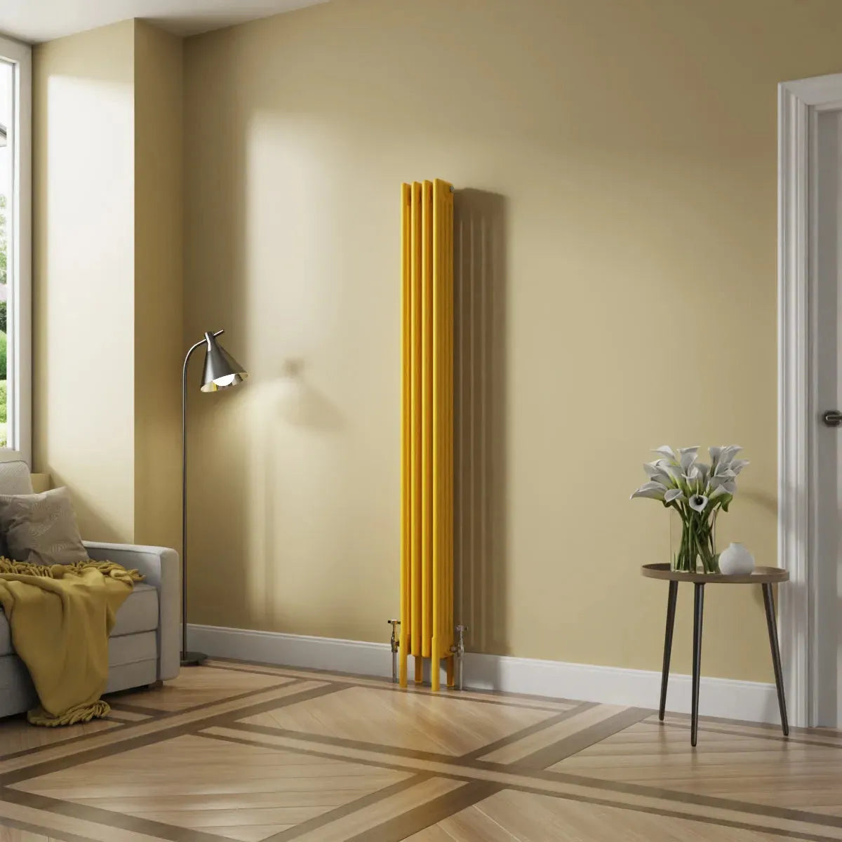 Ferentino - Traditional vertical column radiator zinc yellow