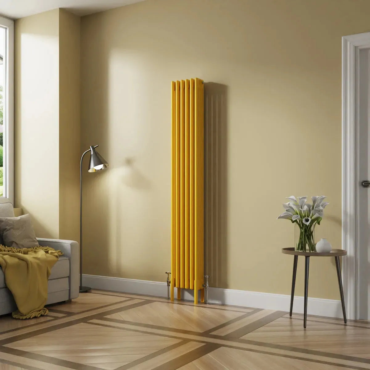 Ferentino - Traditional vertical column radiator zinc yellow