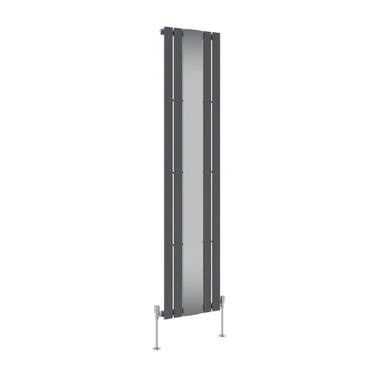 San Remo - Modern vertical flat panel mirror radiator anthracite