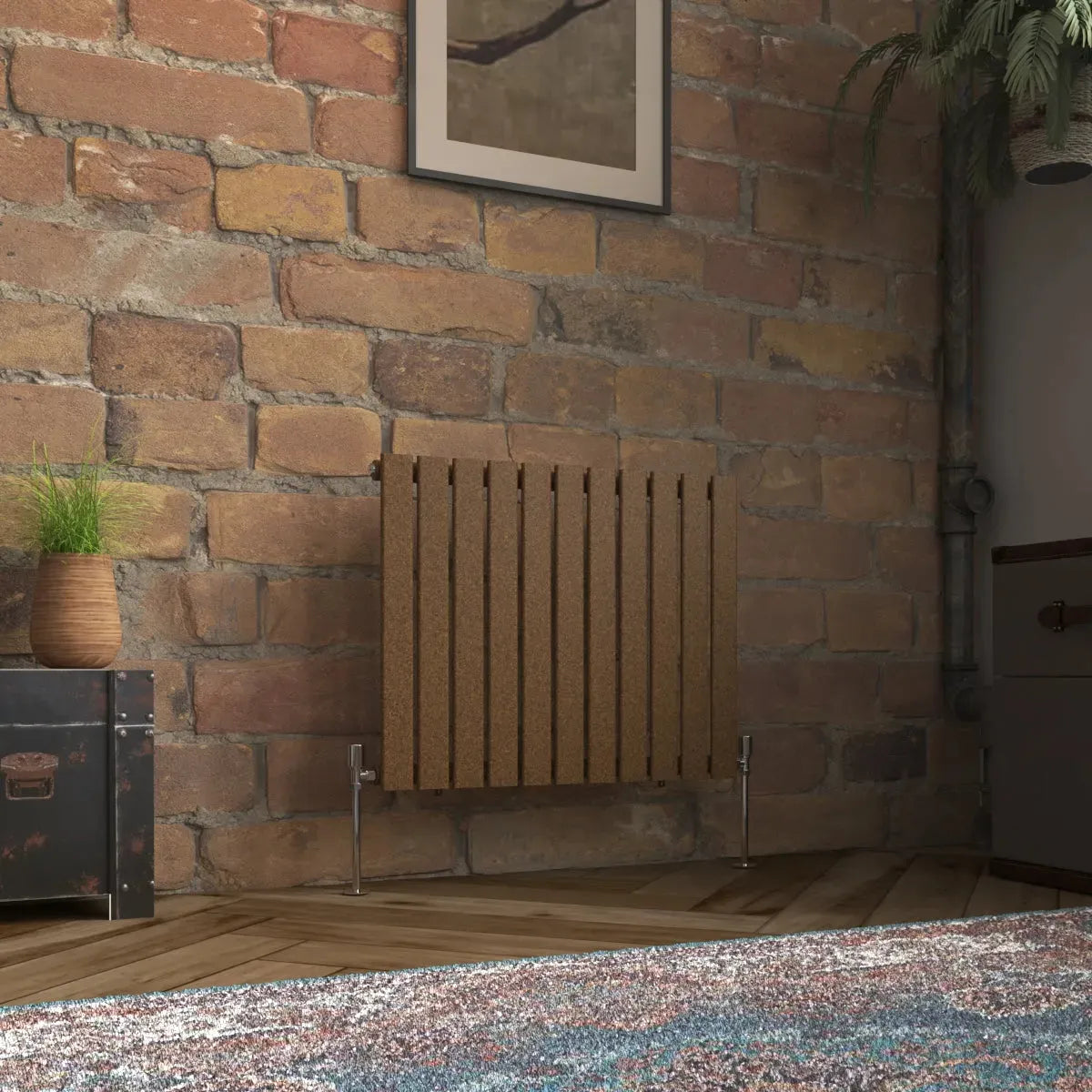 San Remo - Modern horizontal flat panel radiator blackened copper